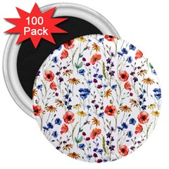 Flowers Pattern 3  Magnets (100 Pack) by goljakoff