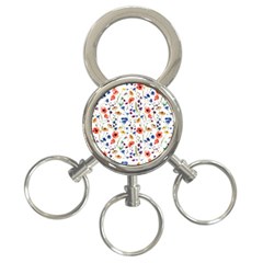 Flowers Pattern 3-ring Key Chain by goljakoff