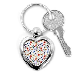 Flowers Pattern Key Chain (heart) by goljakoff