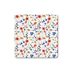 Flowers Pattern Square Magnet by goljakoff