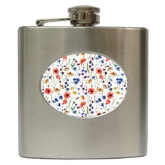 Flowers Pattern Hip Flask (6 Oz) by goljakoff