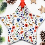 Flowers pattern Star Ornament (Two Sides) Back