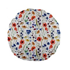 Flowers Pattern Standard 15  Premium Round Cushions by goljakoff