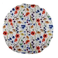 Flowers Pattern Large 18  Premium Round Cushions by goljakoff