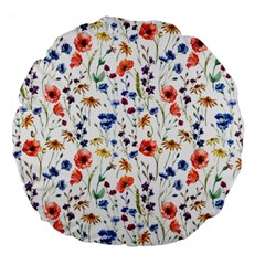 Flowers Pattern Large 18  Premium Flano Round Cushions by goljakoff