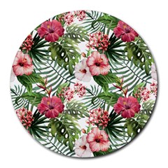 Tropical Flowers Round Mousepads by goljakoff