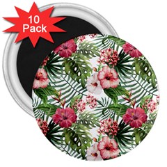 Tropical Flowers 3  Magnets (10 Pack)  by goljakoff