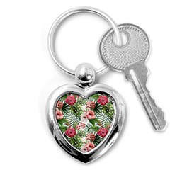 Tropical Flowers Key Chain (heart) by goljakoff