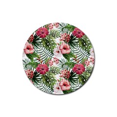 Tropical Flowers Rubber Coaster (round)  by goljakoff