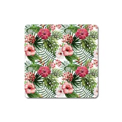 Tropical Flowers Square Magnet by goljakoff