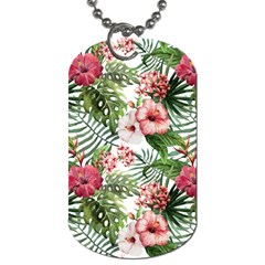 Tropical Flowers Dog Tag (two Sides) by goljakoff