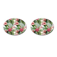 Tropical Flowers Cufflinks (oval) by goljakoff