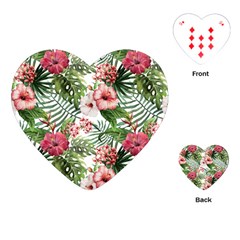 Tropical Flowers Playing Cards Single Design (heart) by goljakoff