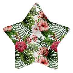 Tropical Flowers Star Ornament (two Sides) by goljakoff