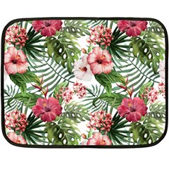 Tropical Flowers Fleece Blanket (mini) by goljakoff