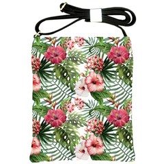 Tropical Flowers Shoulder Sling Bag by goljakoff