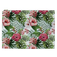 Tropical Flowers Cosmetic Bag (xxl) by goljakoff