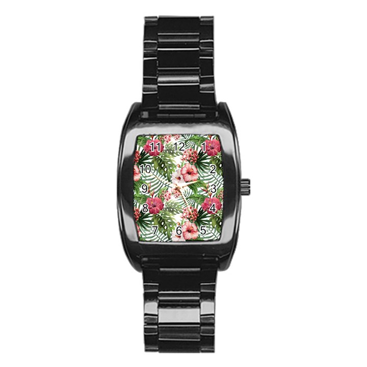 Tropical flowers Stainless Steel Barrel Watch