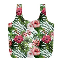 Tropical Flowers Full Print Recycle Bag (l) by goljakoff