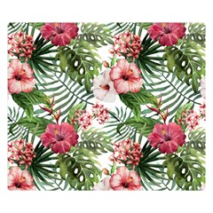 Tropical Flowers Double Sided Flano Blanket (small)  by goljakoff