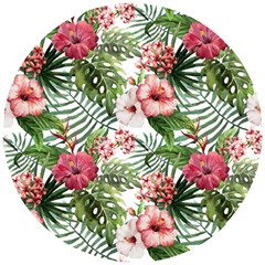 Tropical Flowers Wooden Puzzle Round by goljakoff