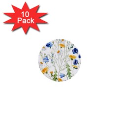 Summer Flowers 1  Mini Buttons (10 Pack)  by goljakoff