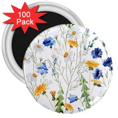 Summer Flowers 3  Magnets (100 Pack) by goljakoff