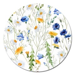 Summer Flowers Magnet 5  (round) by goljakoff