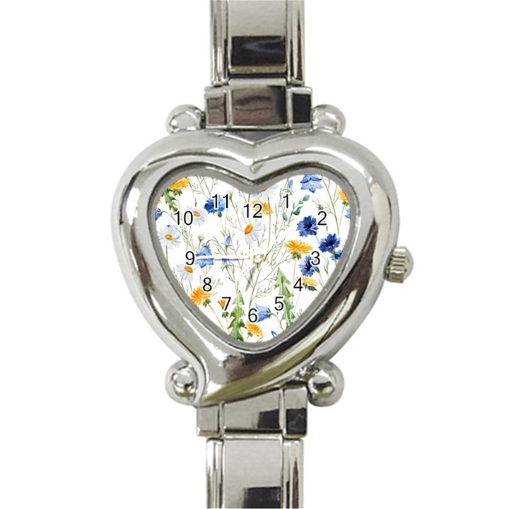 Summer flowers Heart Italian Charm Watch