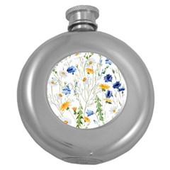 Summer Flowers Round Hip Flask (5 Oz) by goljakoff