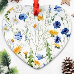 Summer Flowers Heart Ornament (two Sides) by goljakoff