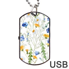 Summer Flowers Dog Tag Usb Flash (two Sides) by goljakoff