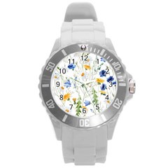 Summer Flowers Round Plastic Sport Watch (l) by goljakoff