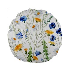 Summer Flowers Standard 15  Premium Round Cushions by goljakoff