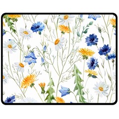 Summer Flowers Double Sided Fleece Blanket (medium)  by goljakoff