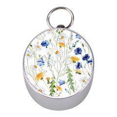 Summer Flowers Mini Silver Compasses by goljakoff