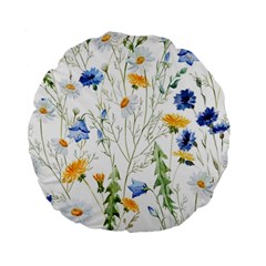 Summer Flowers Standard 15  Premium Flano Round Cushions by goljakoff