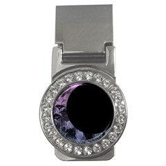 Floral Pink And Purple Moon Money Clips (cz)  by Dazzleway