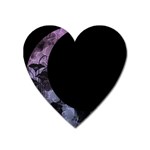 Floral pink and purple moon Heart Magnet Front