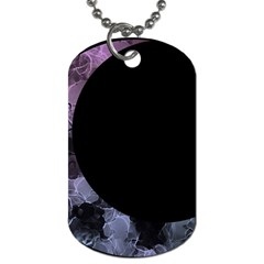 Floral Pink And Purple Moon Dog Tag (one Side) by Dazzleway