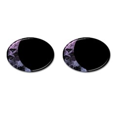 Floral Pink And Purple Moon Cufflinks (oval) by Dazzleway