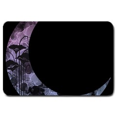 Floral Pink And Purple Moon Large Doormat  by Dazzleway