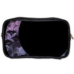 Floral Pink And Purple Moon Toiletries Bag (two Sides) by Dazzleway