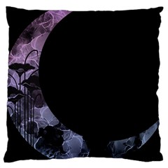 Floral Pink And Purple Moon Large Cushion Case (two Sides)