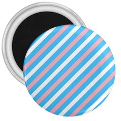 Transgender Pride Diagonal Stripes Pattern 3  Magnets by VernenInk