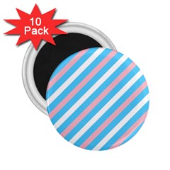 Transgender Pride Diagonal Stripes Pattern 2 25  Magnets (10 Pack)  by VernenInk