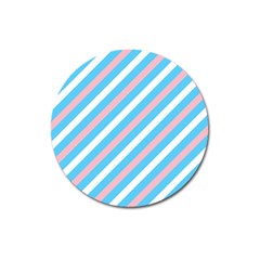 Transgender Pride Diagonal Stripes Pattern Magnet 3  (round) by VernenInk