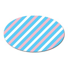 Transgender Pride Diagonal Stripes Pattern Oval Magnet by VernenInk