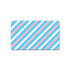 Transgender Pride Diagonal Stripes Pattern Magnet (name Card) by VernenInk