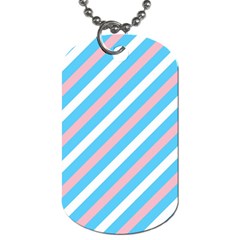 Transgender Pride Diagonal Stripes Pattern Dog Tag (two Sides) by VernenInk